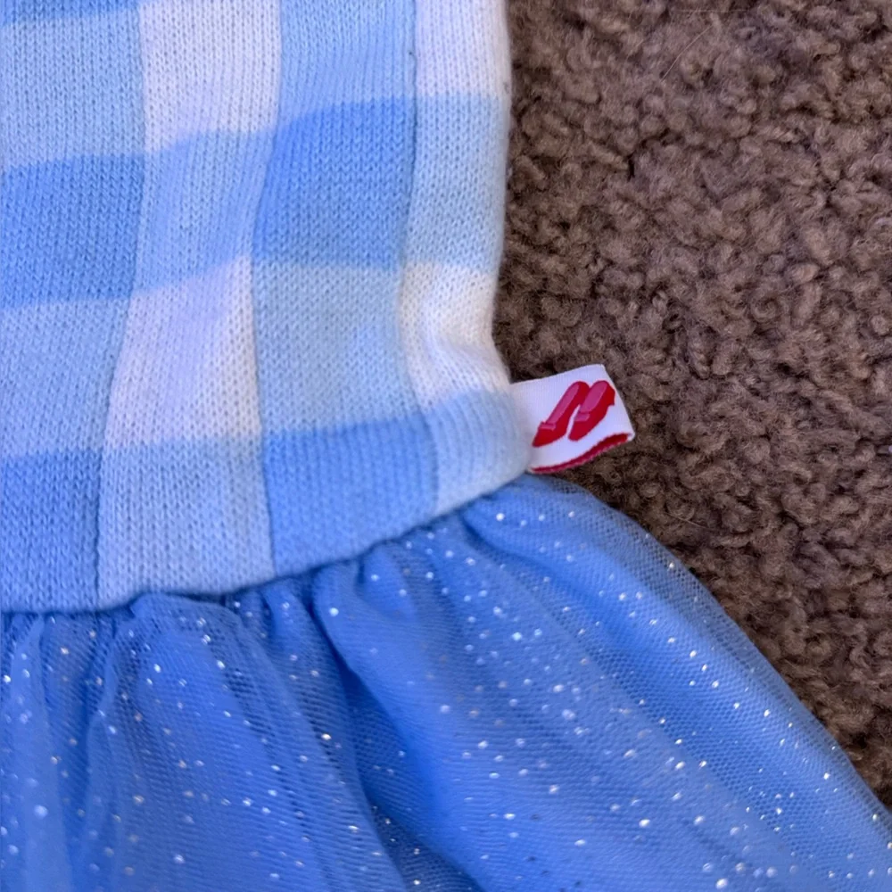 The Wizard of Oz Toddler Girl White Blue Gingham Dorothy Cosplay Sweater Dress